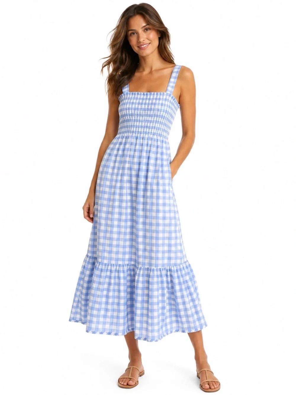 Hill House Anjuli Nap Dress Light Blue Plain size L